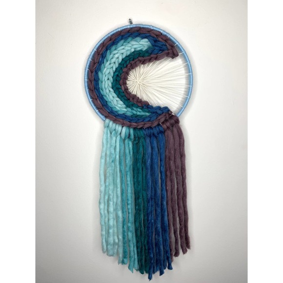 Blue Moon Weaving | Moon Macrame | Moon Wall Hanging | Nursery Moon Art - Picture 4 of 10